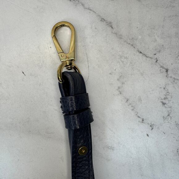 Louis Vuitton Denim Bag Strap Capucines Navy Blue/White/Gold Bandouliere LV rare - Picture 7 of 7